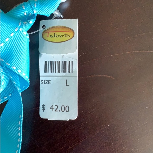 🌺 FREE WITH PURCHASE Talbots Belt- Glass beads Ribbon tie belt SZ L - Picture 3 of 4